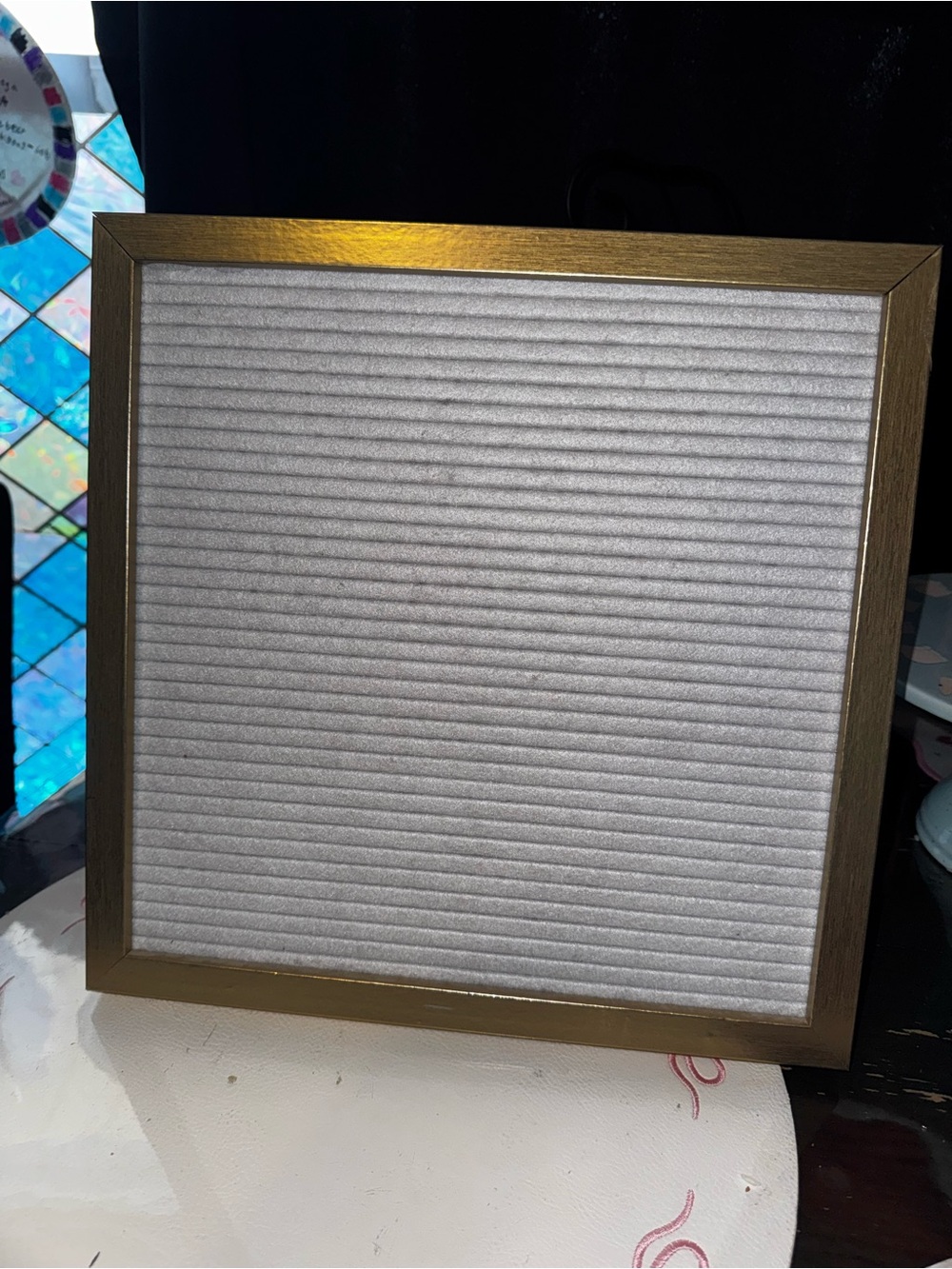 Gold Frame White Felt Letter Board - Home Accents
